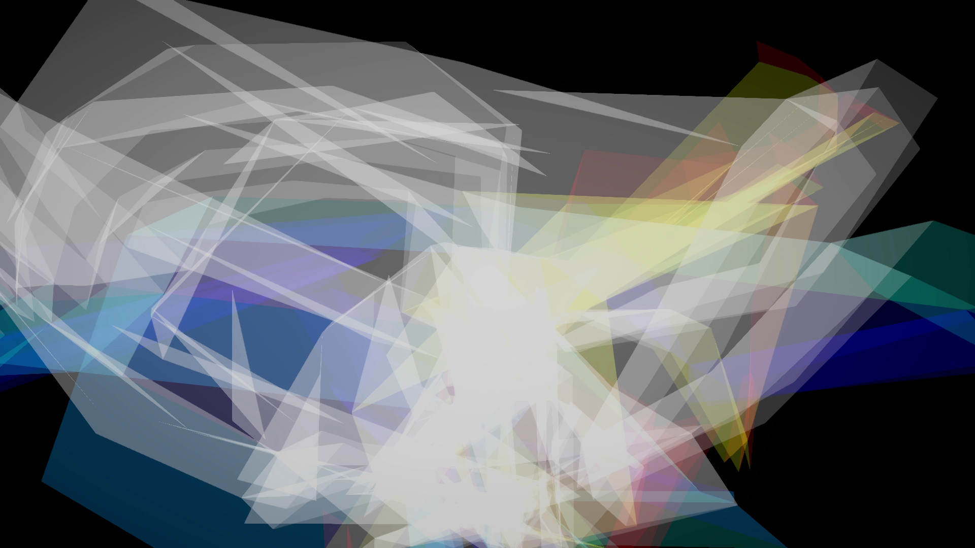 Screengrab of swirling polygonal trails from body landmarks..